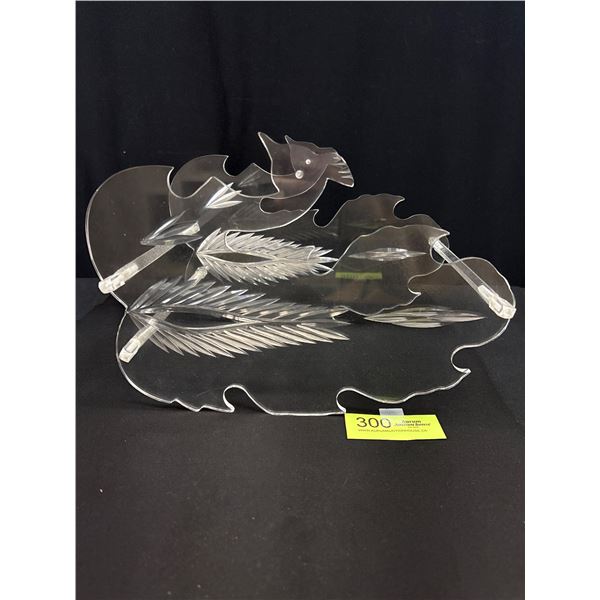 Vintage Mid-Century Lucite Bird Motif Jewelry Holder Display