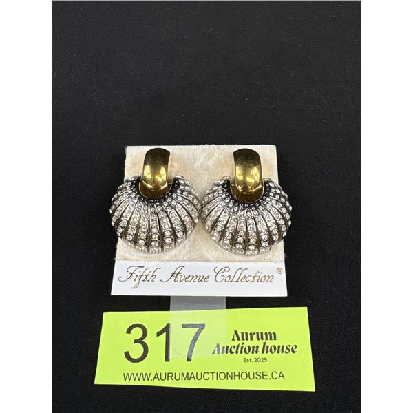 Vintage Fifth Avenue Collection Austrian Crystal Clip Back Earrings