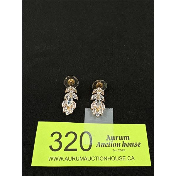 Exquisite Pair of Faceted Austrian Crystal Dangle Earrings