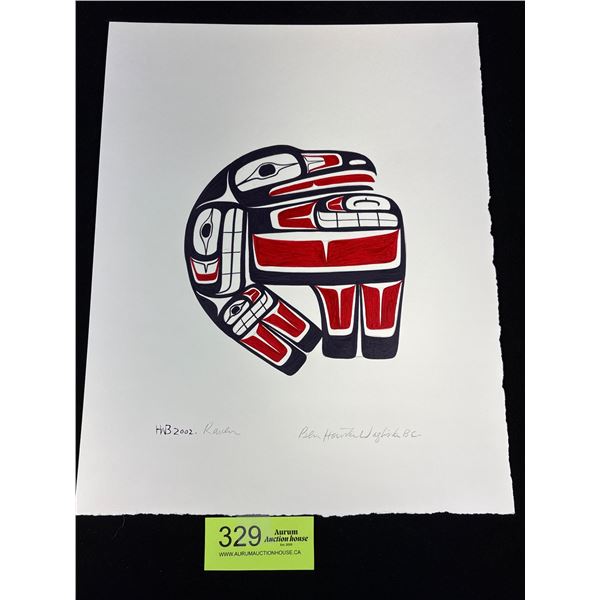12" x 15" Signed West Coast Native Print of A Raven