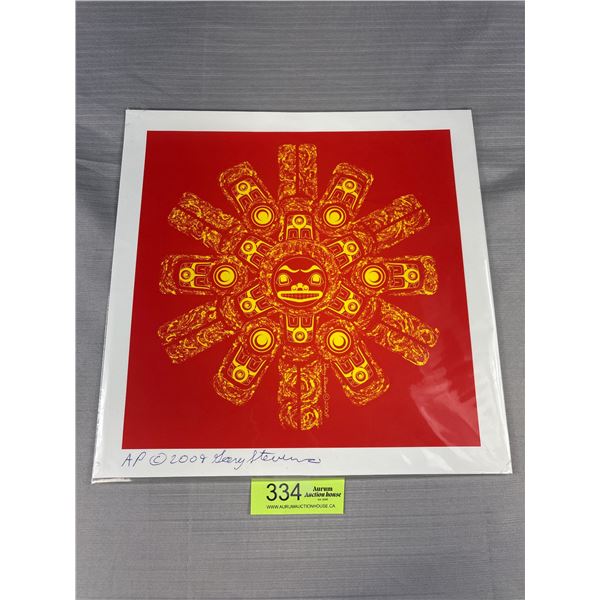Very Nice 13" x 13" Signed West Coast Native Print Gary Stephens
