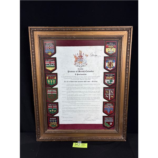Nicely Framed 18" x 22" Badges of Canada