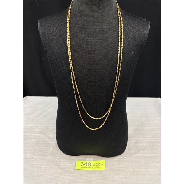Very Long Vintage Gold Chain Necklace