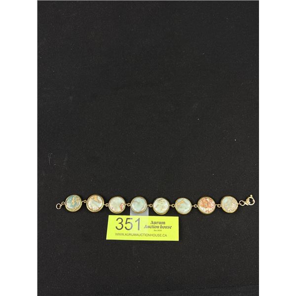 Genuine Victorian Jasper Stone Bracelet, c-1900's