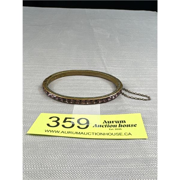 Antique Art Deco C.1920's Bangle Amesthyst Channel Set Stones