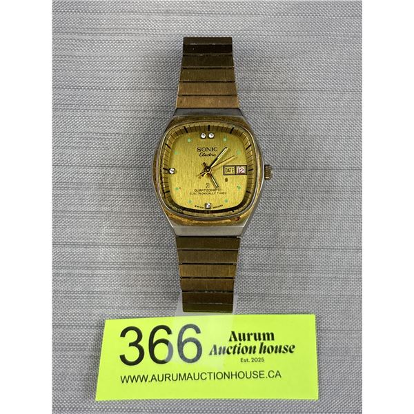 Vintagr Sonic Electra Mrn's Watch Works Needs Crystal