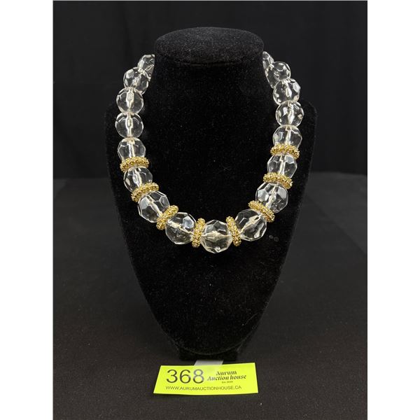 Exquisite Vintage Faceted Lucite Necklace, Nice!