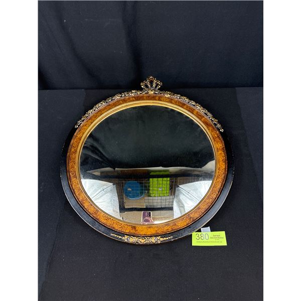 Vintage 16-1/2" Convex Glass Mirror