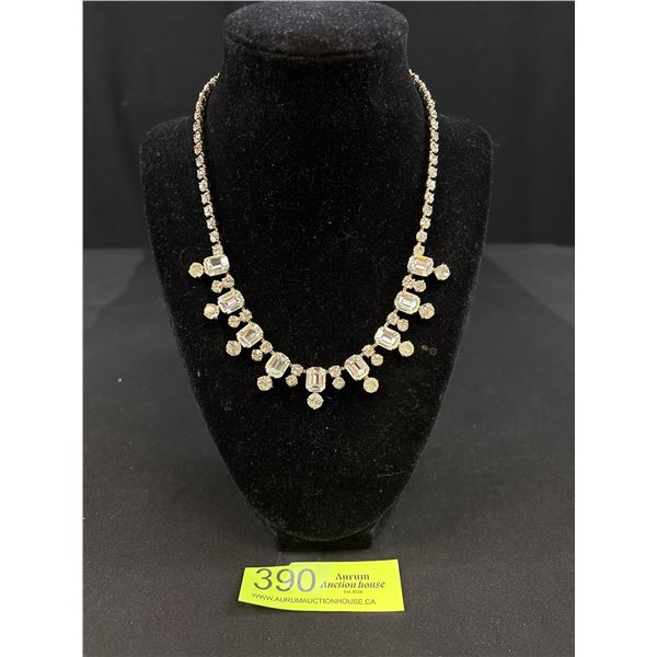 Quality Vintage Rhinestone Necklace, Length Adjustable