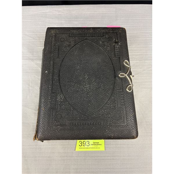 Victorian Era Large Photo Album w/ Pictures Beautiful Scenery Cardboard Mounts, Measures Approx 9" x