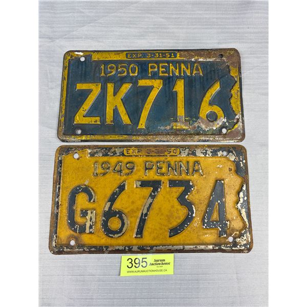 1949 + 1950 Pennsylvania License Plate