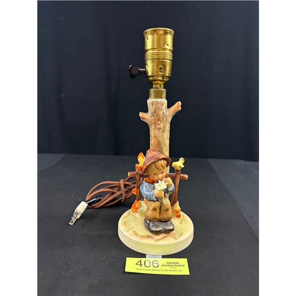 Hard to Find Vintage Hummel "Out of Danger" Lamp #44 Germany (1950-1955) Approx 12" Tall