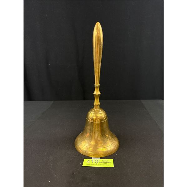 Large Antique Brass Hand Bell, Approx 12 1/2" Tall