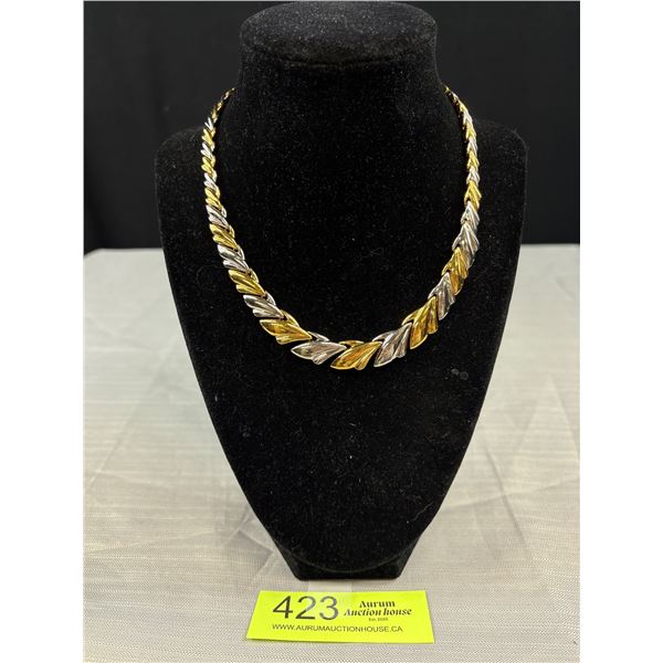 Two Tone Gold/Silver Choker Necklace