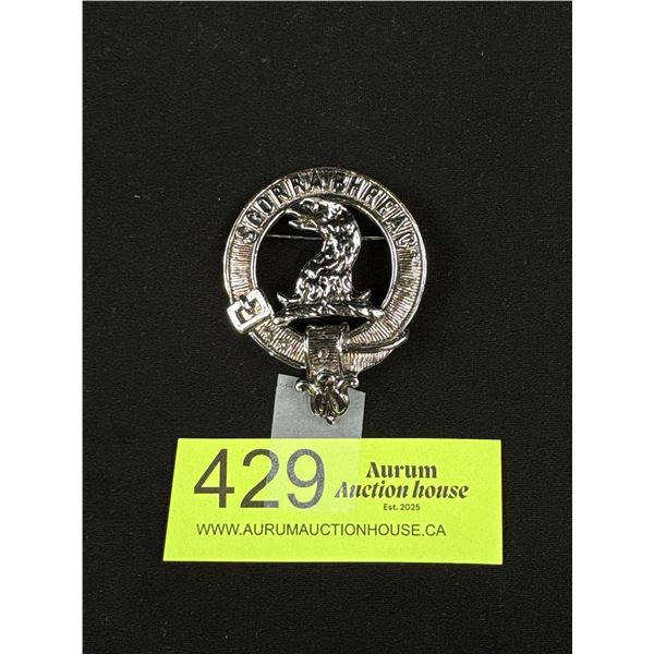 Vintage Scotish Sqorra Bhreal Clan Pin/Badge/Brooch Marked Scotland