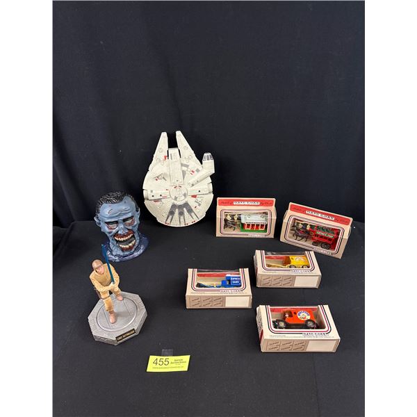 Tray Lot of Days Gone By Cars in Packages + Star Wars Figures Etc