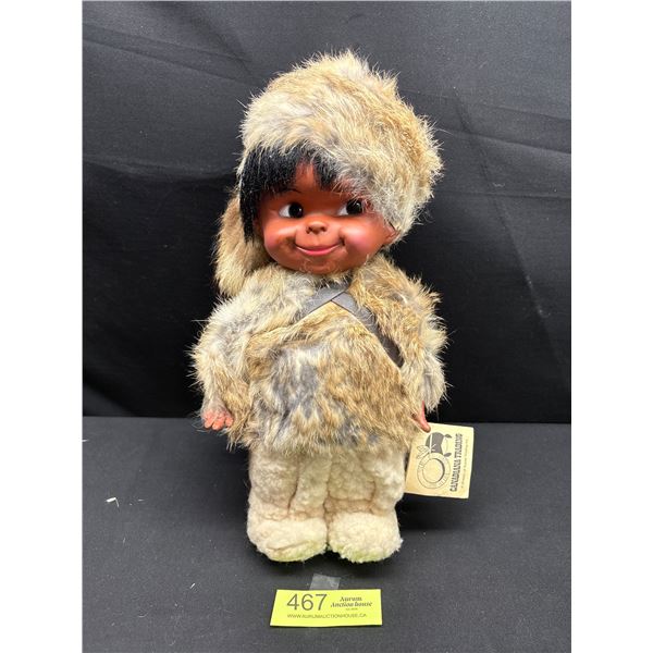 Very Nice 1970s Eskimo Doll w/ Original Tags and Fur
