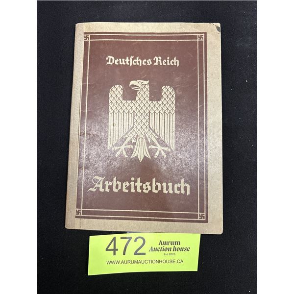 WW2 German Workers Passport Book