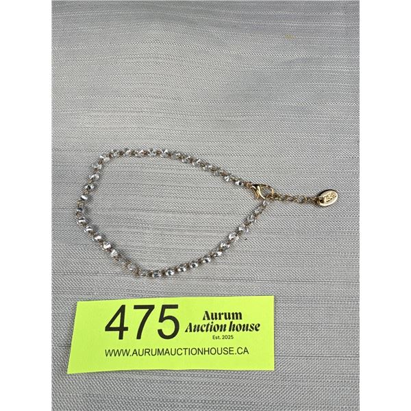 Gold Linked CZ Stones Bracelet or Anklet Marked ZAPA