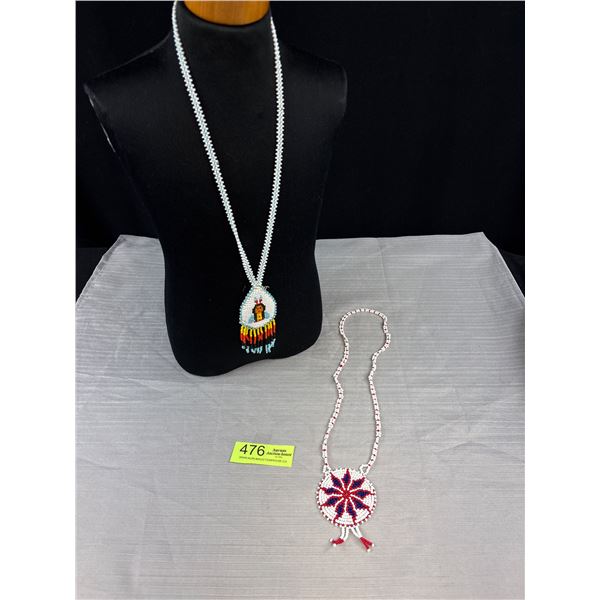 2 Hand Crafted Micro Beads Native Indian Necklaces