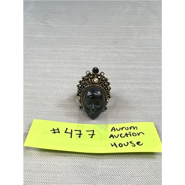 Vintage Black Native Design Ring