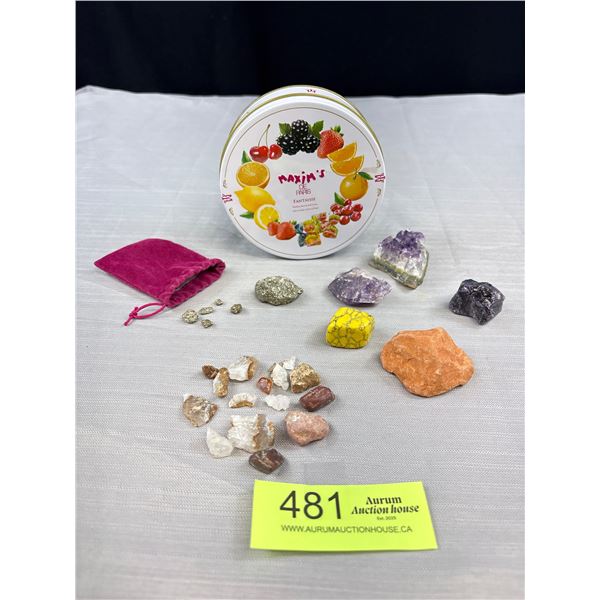 TinBox w/ Collection of Genuine Natural Stones