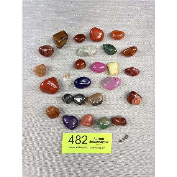 Collection of Genuine Thumbleed Agate + Jade