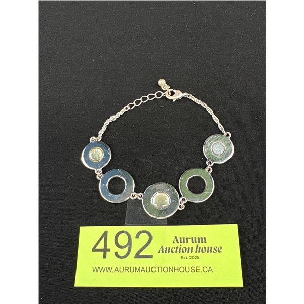 Silver Tone Chain w/ Magnetiz Silver Links Bracelet