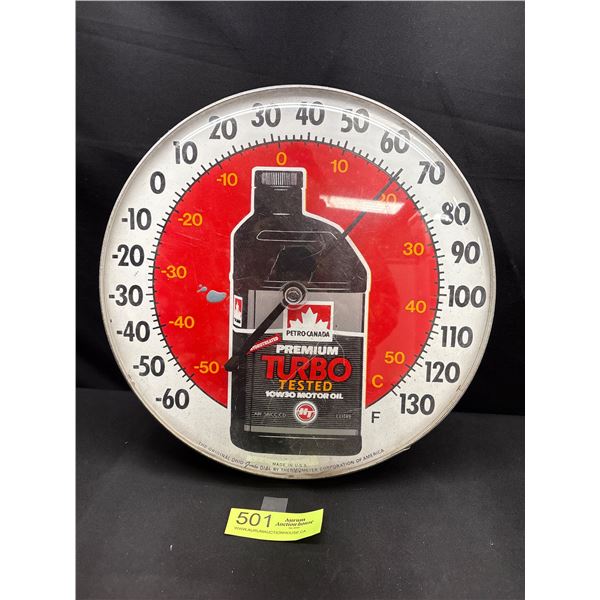 12.5" Diameter Vintage Petro Canada Wall Thermometer