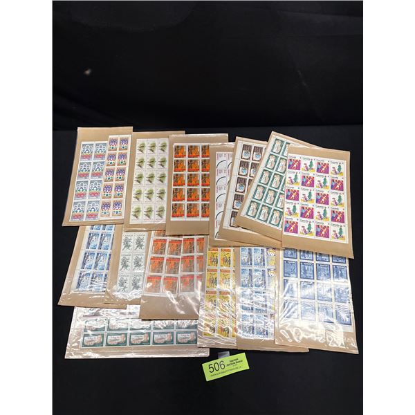 Large Lot of Unused Canadian Stamp Sheets, 5 Cent and 10 Cent