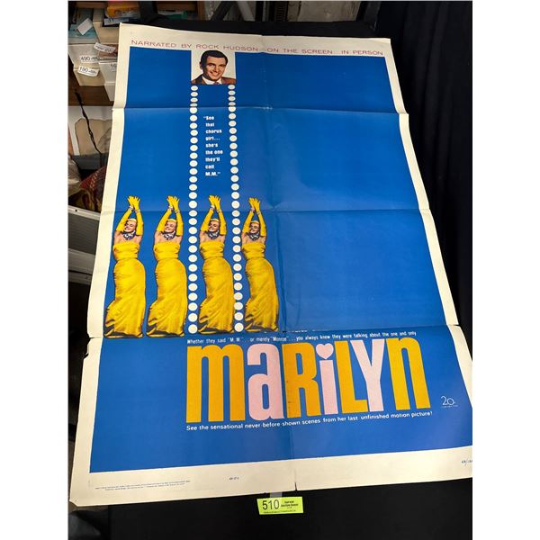 Original 1963 Marilyn Monroe Movie Poster For Movie "Marilyn" 27" x  41"