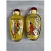 Image 2 : 2 Vintage Reverse Painted on Glass Chinese Snuff Bottles