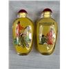 Image 3 : 2 Vintage Reverse Painted on Glass Chinese Snuff Bottles