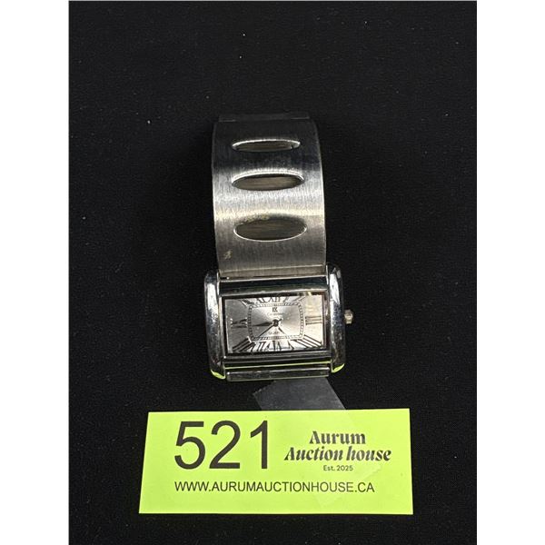 Silver Tone Metal Stainless Steel Back Quartz Watch Marked Collection "K" Battery Required