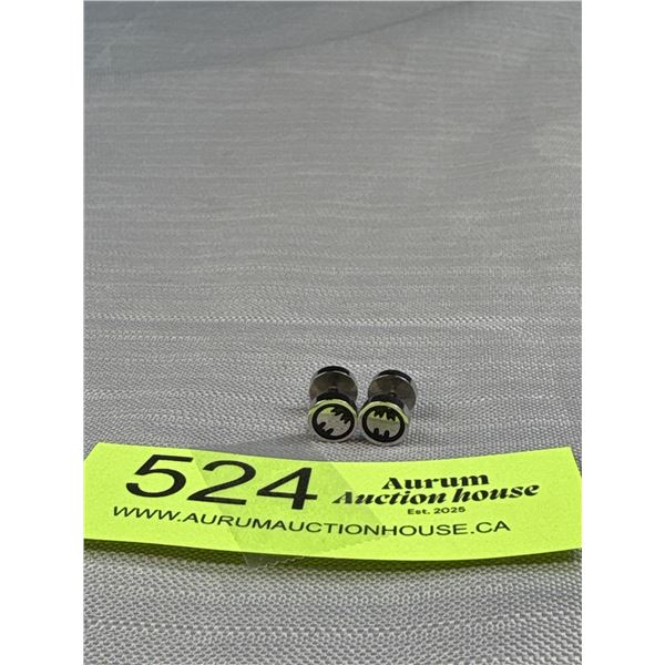 Pair of Silver or Stainless Steel Batman Stud Earrings or Cufflinks