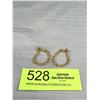 Image 1 : Gold Rope Chain Earrings, Pair, Each Pin Marked 10K