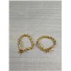 Image 2 : Gold Rope Chain Earrings, Pair, Each Pin Marked 10K