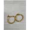 Image 3 : Gold Rope Chain Earrings, Pair, Each Pin Marked 10K