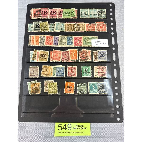 1 Page of Old German Postage Stamps and A Page of San Marino 1940-70 Stamps