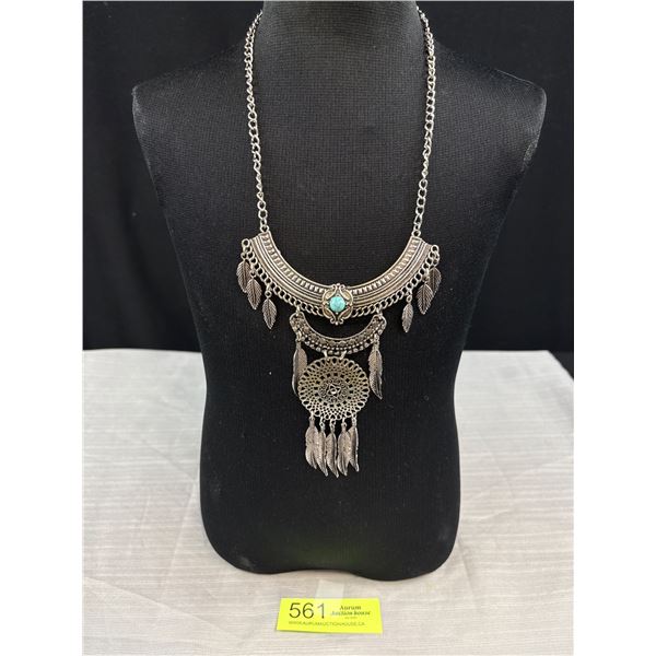 Silver Tone w/ Turquoise Stone Necklace