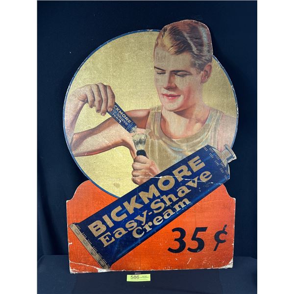 Large 1940's Brickmore Shave Cream Cardboard Sign