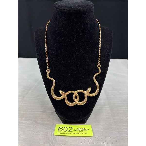 Vintage Double Snake Choker Necklace