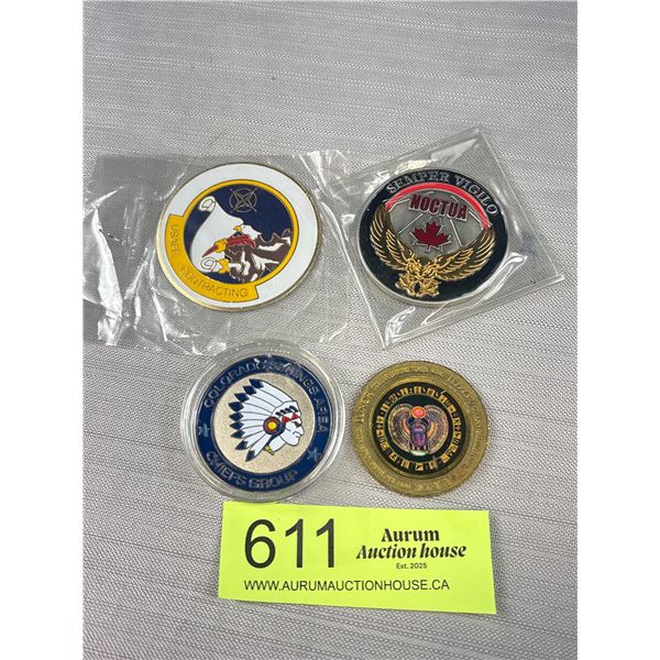 Lot of 4 Military and Police Challenge Coins