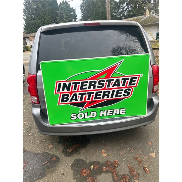 48" x 30" Interstate Batteries Embossed Tin Sign NO SHIPPING