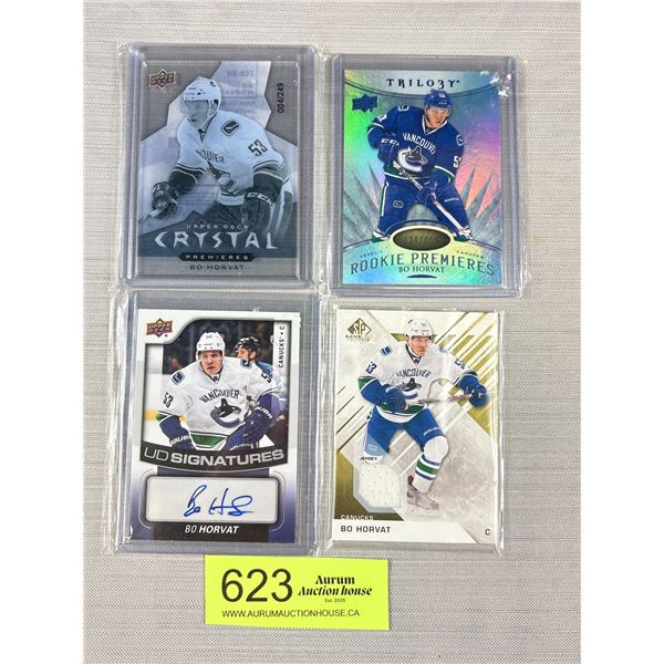 Lot of 4 Upper Deck Bo Horvat Canucks Cards- Jersey patch & Signature