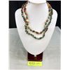 Image 1 : Double Strand Natural Stone + Stone Beads Necklace