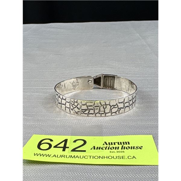 Vintage Silver/Gold Bangle, Marked Ster. 14K