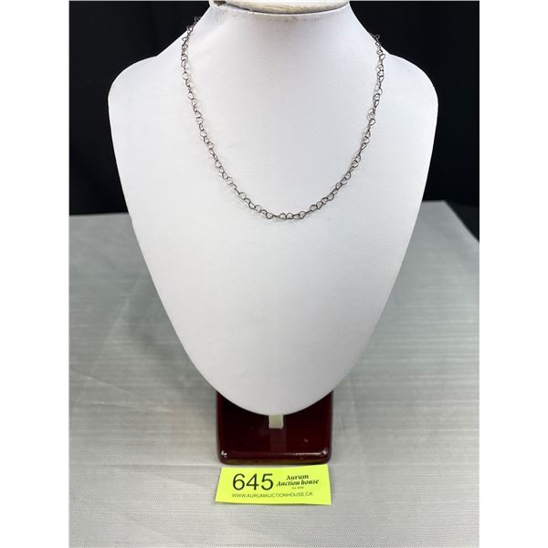 Lovely Vintage Sterling Silver Heart Links Chain Necklace Marked 925 Italy