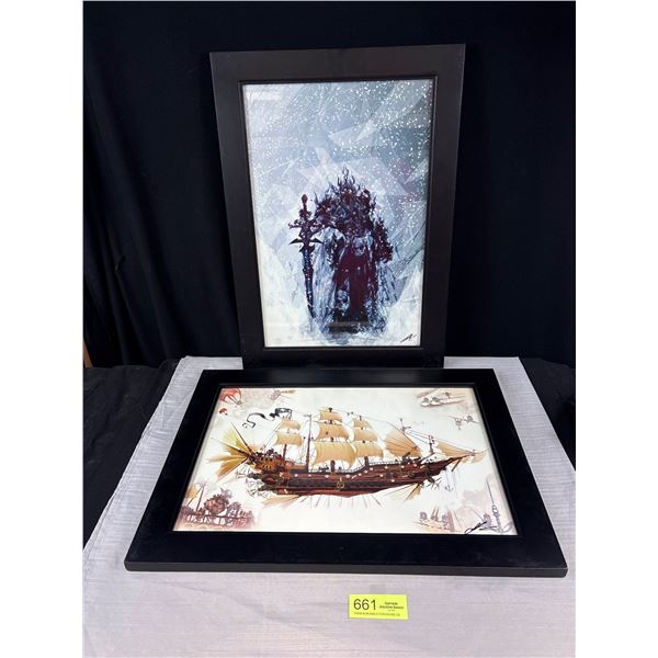 2 Nicely Framed Prints by Chasing Artwork Signed Alex Pardee 15" x 21"