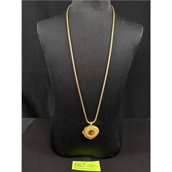 Vintage Mechanical Wind Up Genova Deluxe 17 Jewels, Antimagnetic Pendant Watch, Slightly Working, Mo